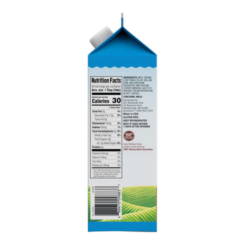 Wellsley Farms Light Cream, 32 oz.